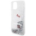 Etui Hello Kitty Liquid Glitter Charms Kitty Head na iPhone 14 - srebrne Hello Kitty