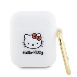 Etui Hello Kitty Silicone 3D Kitty Head na AirPods 1/2 - białe Hello Kitty