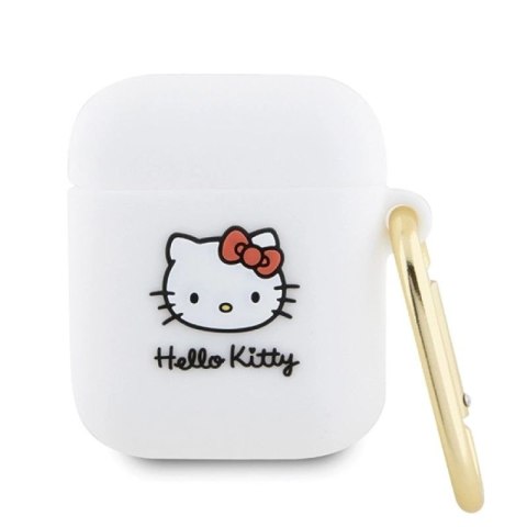 Etui Hello Kitty Silicone 3D Kitty Head na AirPods 1/2 - białe Hello Kitty