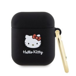 Etui Hello Kitty Silicone 3D Kitty Head na AirPods 1/2 - czarne Hello Kitty