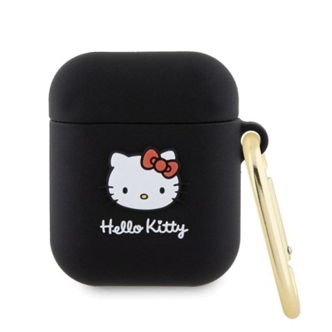 Etui Hello Kitty Silicone 3D Kitty Head na AirPods 1/2 - czarne Hello Kitty