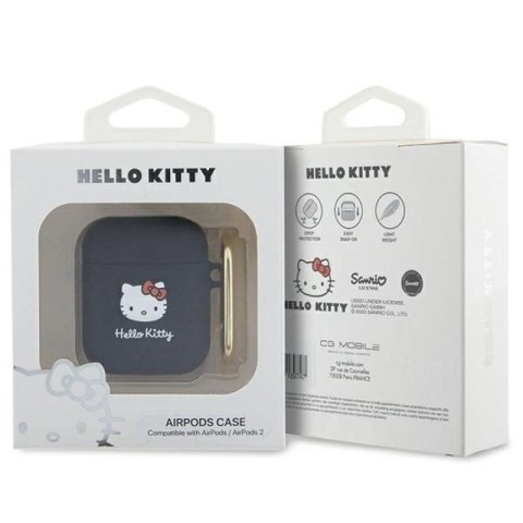 Etui Hello Kitty Silicone 3D Kitty Head na AirPods 1/2 - czarne Hello Kitty