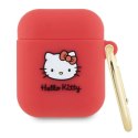 Etui Hello Kitty Silicone 3D Kitty Head na AirPods 1/2 - fuksjowe Hello Kitty