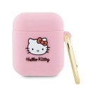 Etui Hello Kitty Silicone 3D Kitty Head na AirPods 1/2 - różowe Hello Kitty