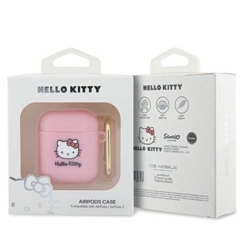 Etui Hello Kitty Silicone 3D Kitty Head na AirPods 1/2 - różowe Hello Kitty