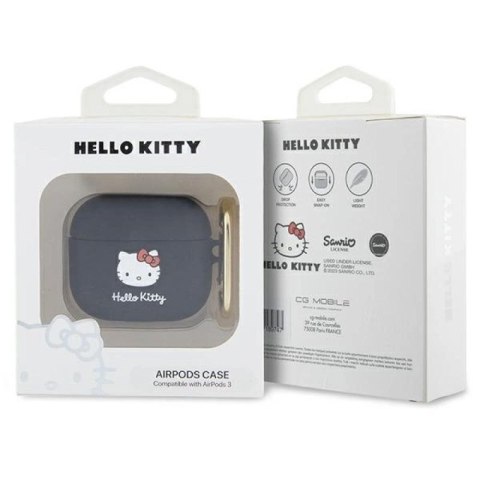 Etui Hello Kitty Silicone 3D Kitty Head na AirPods 3 - czarne Hello Kitty