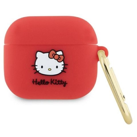 Etui Hello Kitty Silicone 3D Kitty Head na AirPods 3 - fuksjowe Hello Kitty
