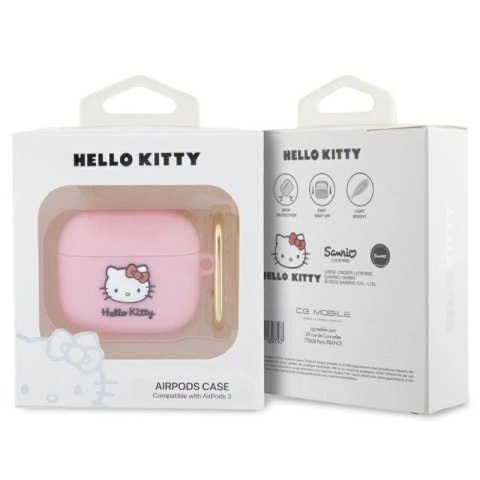 Etui Hello Kitty Silicone 3D Kitty Head na AirPods 3 - różowe Hello Kitty