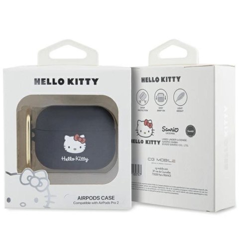 Etui Hello Kitty Silicone 3D Kitty Head na AirPods Pro 2 (2022/2023) - czarne Hello Kitty
