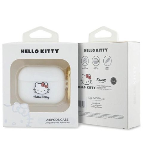 Etui Hello Kitty Silicone 3D Kitty Head na AirPods Pro - białe Hello Kitty