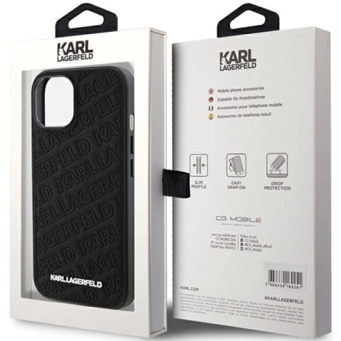 Etui Karl Lagerfeld Quilted K Pattern na iPhone 15 Plus / 14 Plus - czarne Karl Lagerfeld
