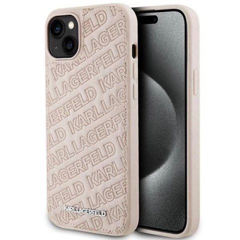 Etui Karl Lagerfeld Quilted K Pattern na iPhone 15 Plus / 14 Plus - różowe Karl Lagerfeld