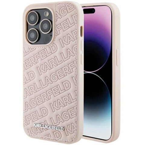 Etui Karl Lagerfeld Quilted K Pattern na iPhone 15 Pro Max - różowe Karl Lagerfeld
