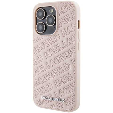 Etui Karl Lagerfeld Quilted K Pattern na iPhone 15 Pro Max - różowe Karl Lagerfeld