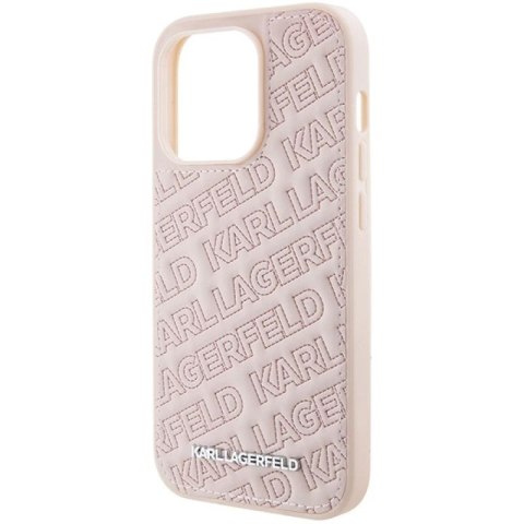 Etui Karl Lagerfeld Quilted K Pattern na iPhone 15 Pro Max - różowe Karl Lagerfeld