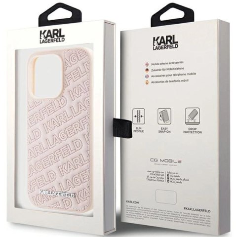 Etui Karl Lagerfeld Quilted K Pattern na iPhone 15 Pro Max - różowe Karl Lagerfeld