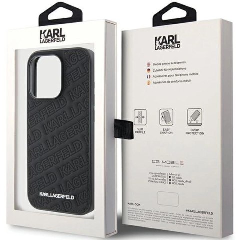 Etui Karl Lagerfeld Quilted K Pattern na iPhone 15 Pro - czarne Karl Lagerfeld