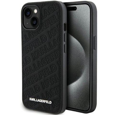 Etui Karl Lagerfeld Quilted K Pattern na iPhone 15 - czarne Karl Lagerfeld