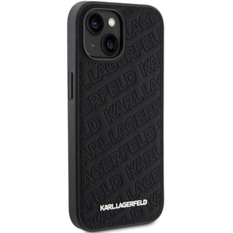 Etui Karl Lagerfeld Quilted K Pattern na iPhone 15 - czarne Karl Lagerfeld