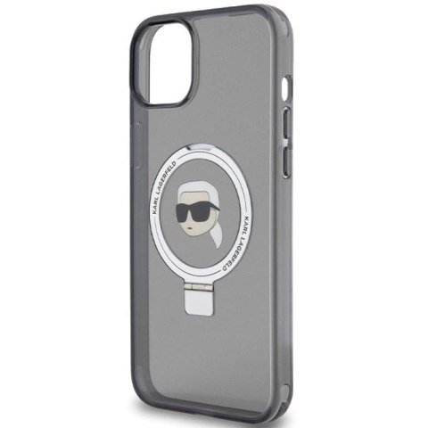 Etui Karl Lagerfeld Ring Stand Karl Head MagSafe na iPhone 15 Plus / 14 Plus - czarne Karl Lagerfeld