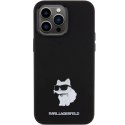 Etui Karl Lagerfeld Silicone Choupette Metal Pin na iPhone 15 Pro - czarne Karl Lagerfeld