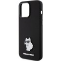 Etui Karl Lagerfeld Silicone Choupette Metal Pin na iPhone 15 Pro - czarne Karl Lagerfeld