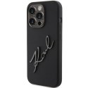 Etui Karl Lagerfeld Silicone Karl Script na iPhone 15 Pro - czarne Karl Lagerfeld