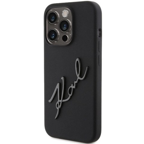 Etui Karl Lagerfeld Silicone Karl Script na iPhone 15 Pro - czarne Karl Lagerfeld