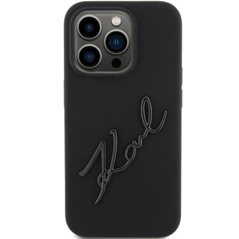 Etui Karl Lagerfeld Silicone Karl Script na iPhone 15 Pro - czarne Karl Lagerfeld