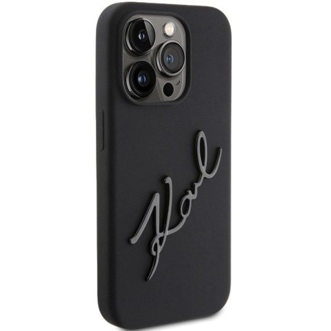 Etui Karl Lagerfeld Silicone Karl Script na iPhone 15 Pro - czarne Karl Lagerfeld