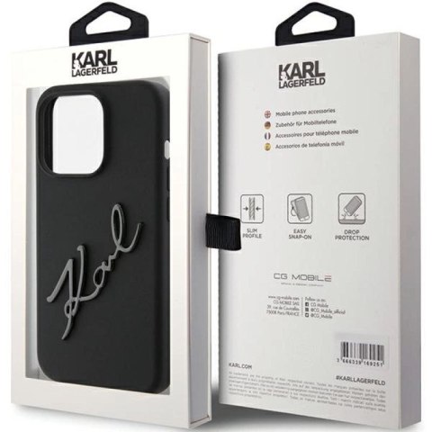 Etui Karl Lagerfeld Silicone Karl Script na iPhone 15 Pro - czarne Karl Lagerfeld