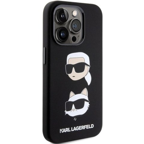 Etui Karl Lagerfeld Silicone Karl&Choupette Head na iPhone 15 Pro - czarne Karl Lagerfeld