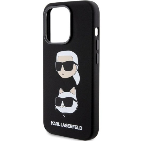 Etui Karl Lagerfeld Silicone Karl&Choupette Head na iPhone 15 Pro - czarne Karl Lagerfeld