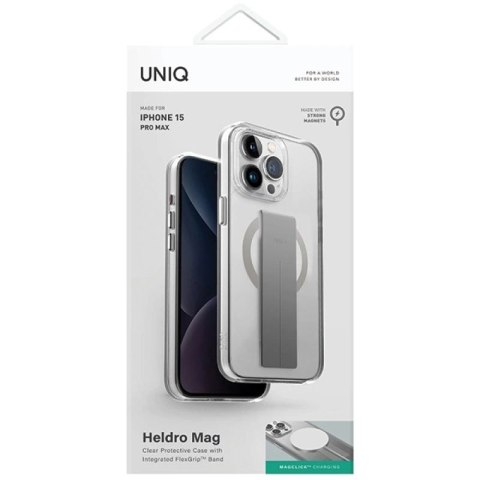 Etui UNIQ Heldro Mag Magclick Charging na iPhone 15 Pro Max - przezroczyste UNIQ
