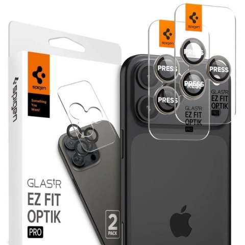 Osłona aparatu Spigen Optik.tR EZ Fit Camera Protector na iPhone 14 Pro / Pro Max / 15 Pro / Pro Max - tytan naturalny 2 szt. Spigen