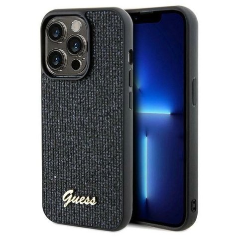 Etui Guess Disco Metal Script na iPhone 14 Pro Max - czarne Guess