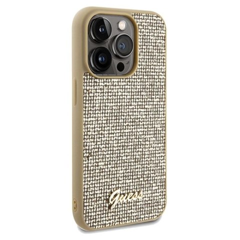 Etui Guess Disco Metal Script na iPhone 14 Pro Max - złote Guess