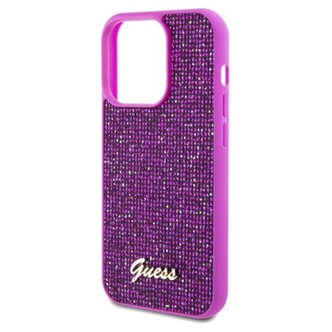 Etui Guess Disco Metal Script na iPhone 14 Pro - fuksjowe Guess