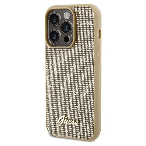 Etui Guess Disco Metal Script na iPhone 14 Pro - złote Guess