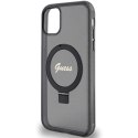Etui Guess Ring Stand Script Glitter MagSafe na iPhone 11 / Xr - czarne Guess