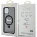 Etui Guess Ring Stand Script Glitter MagSafe na iPhone 12/12 Pro - czarne Guess
