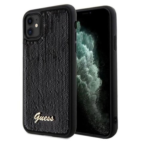 Etui Guess Sequin Script Metal na iPhone 11 / Xr - czarne Guess