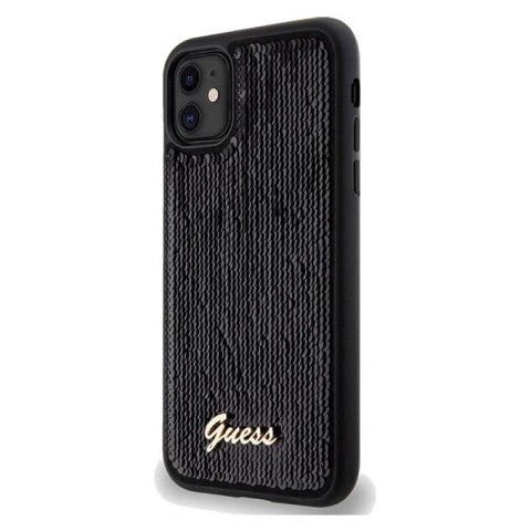 Etui Guess Sequin Script Metal na iPhone 11 / Xr - czarne Guess