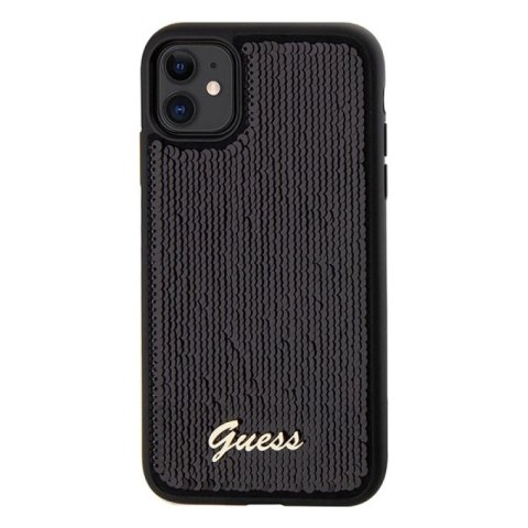 Etui Guess Sequin Script Metal na iPhone 11 / Xr - czarne Guess