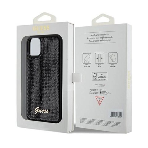 Etui Guess Sequin Script Metal na iPhone 11 / Xr - czarne Guess
