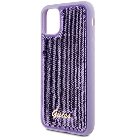 Etui Guess Sequin Script Metal na iPhone 11 / Xr - fioletowe Guess