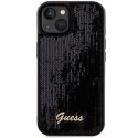 Etui Guess Sequin Script Metal na iPhone 14 / 15 / 13 - czarne Guess