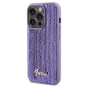 Etui Guess Sequin Script Metal na iPhone 14 Pro Max - fioletowe Guess