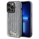 Etui Guess Sequin Script Metal na iPhone 14 Pro Max - srebrne Guess