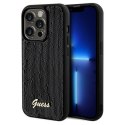 Etui Guess Sequin Script Metal na iPhone 14 Pro - czarne Guess
